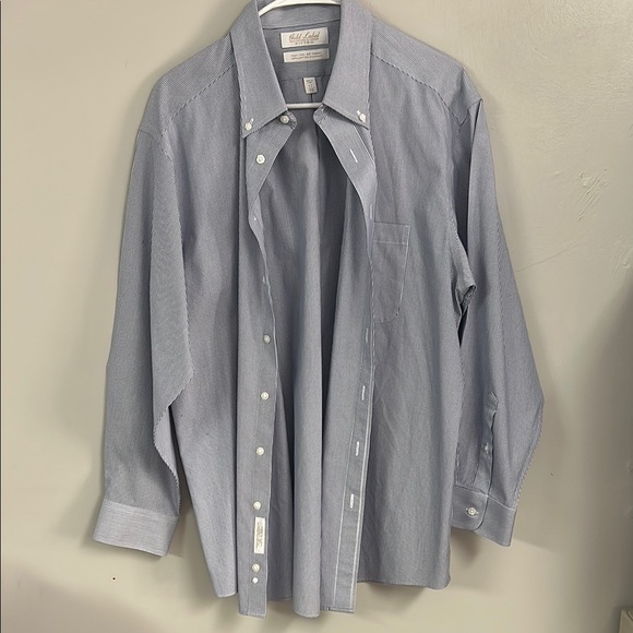 Blue Casual Button Down Shirt with Pointed Collar - Picture 1 of 4